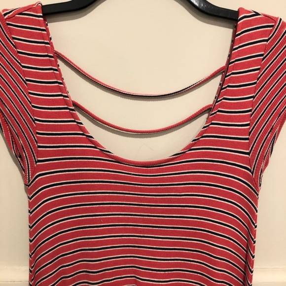 American Eagle Scarlet Colored B&W Striped Dress - Picture 2 of 4